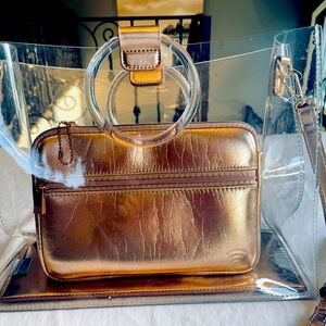 Transparent Tote Bag with Gold Pouch